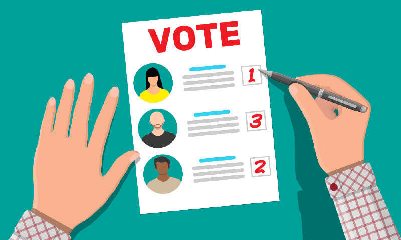 nonpartisan ranked choice voting illustration. Ranked choice voting is one of our current campaigns